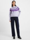 French Connection Jolee Fair Isle Cotton Blend Jumper, Cosmic Sky