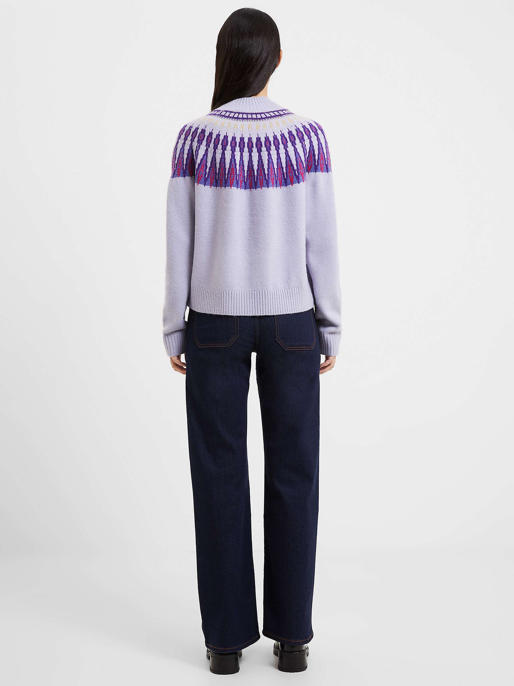 Buy French Connection Jolee Fair Isle Cotton Blend Jumper, Cosmic Sky Online at johnlewis.com