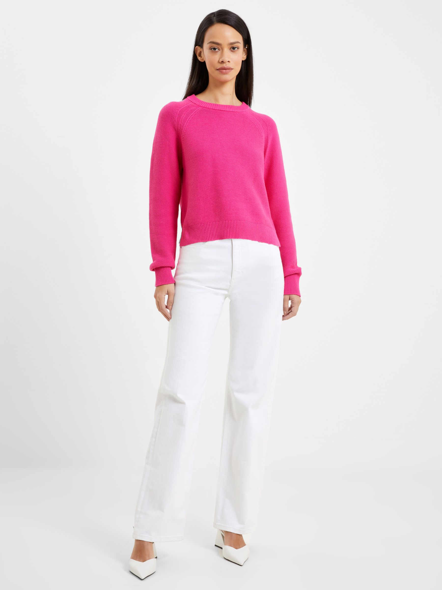 French Connection Lilly Crew Jumper, Fuchsia