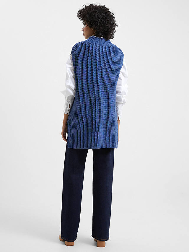 French Connection Lily Cotton Vest, Coastal Fjord