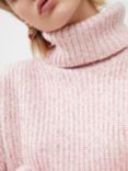 French Connection Jayla Roll Neck Jumper, Pink Crystal