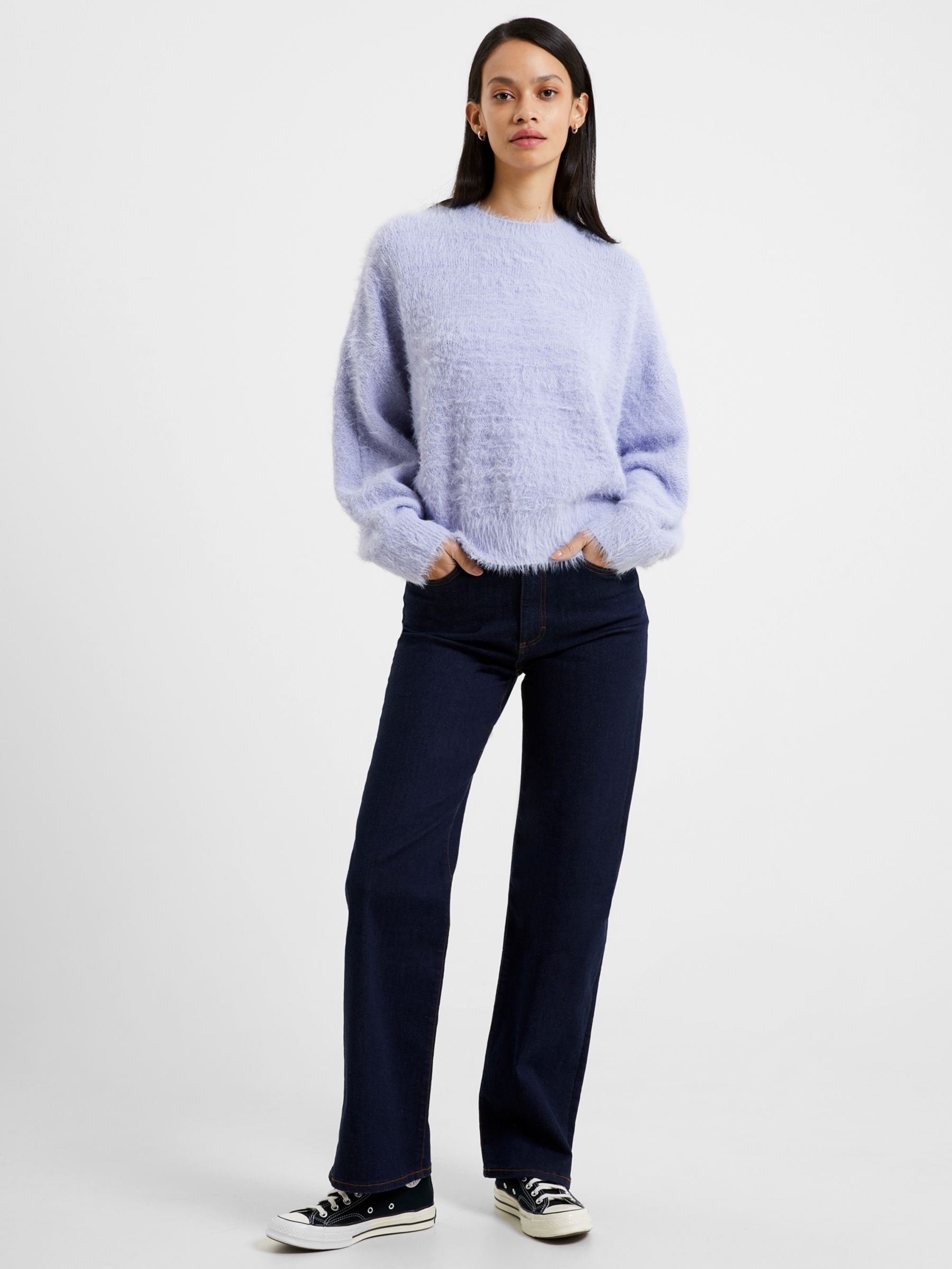 French Connection Meena Fluffy Jumper, Cosmic Sky at John Lewis & Partners