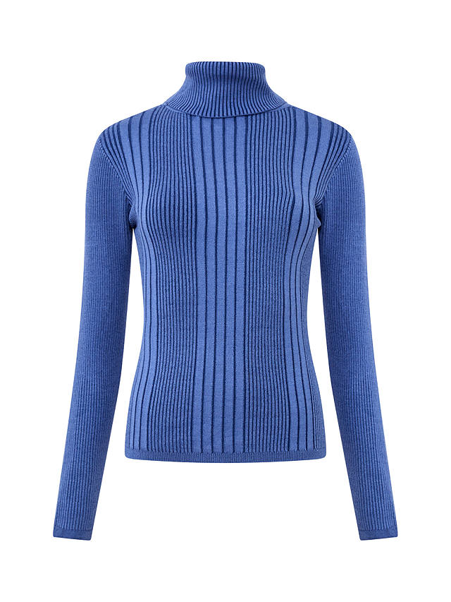 French Connection Mari Roll Neck Jumper, Coastal Fjord