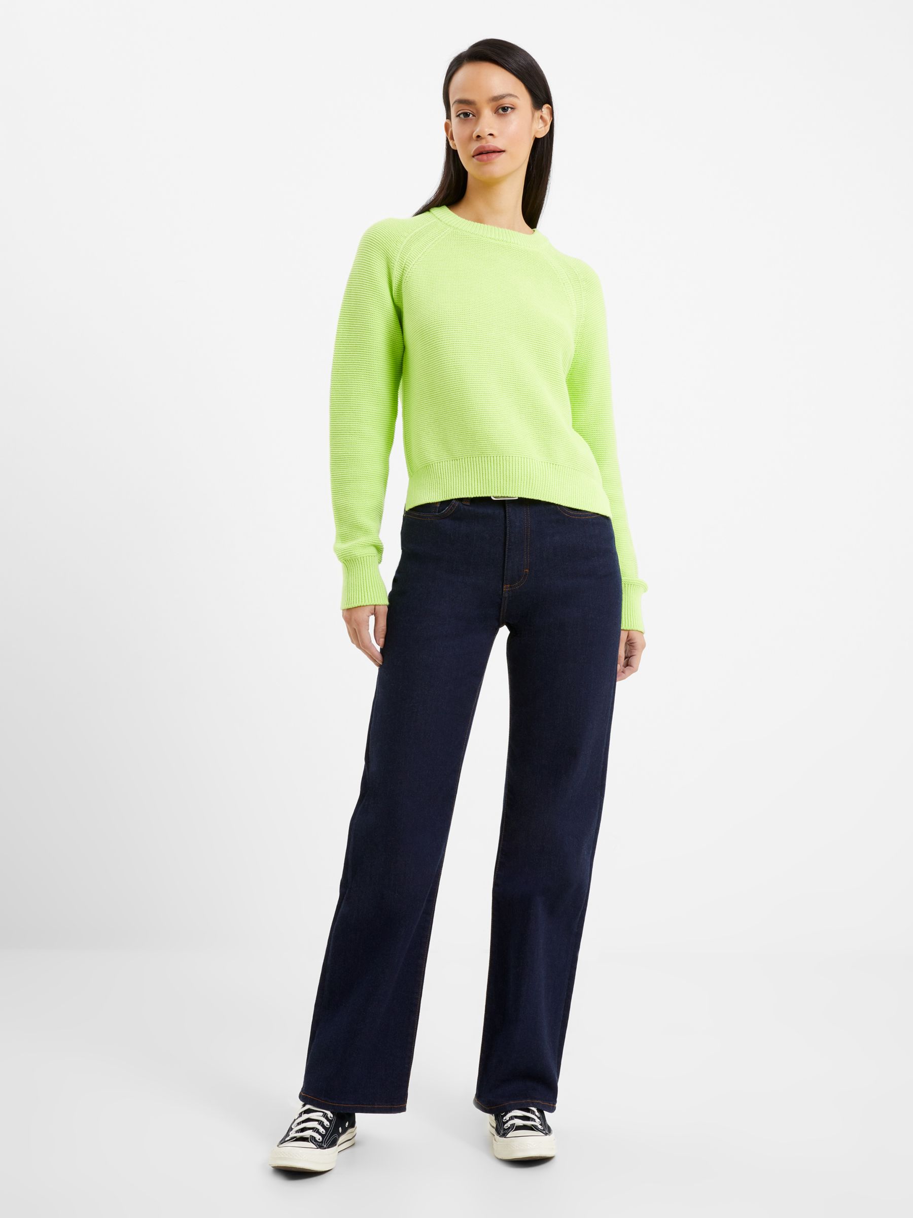 French Connection Lilly Crew Jumper, Sharp Green