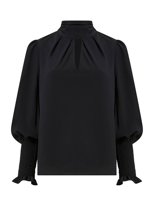 French Connection Crepe High Neck Top, Blackout