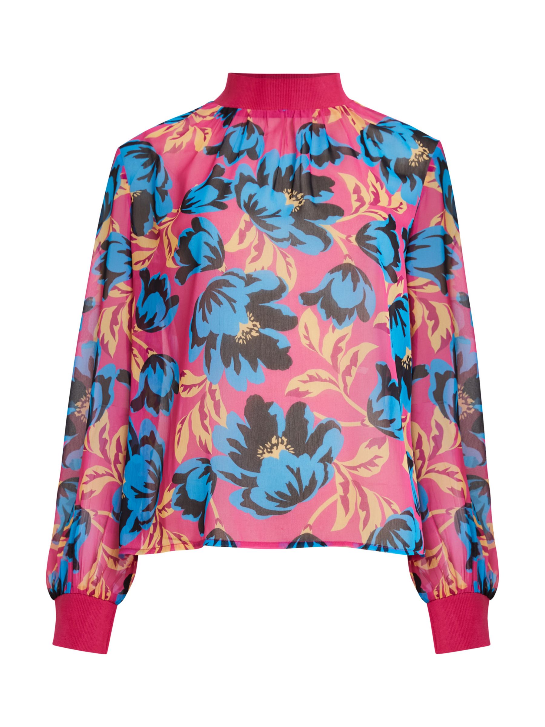 French Connection Darla Floral Blouse, Fuchsia at John Lewis & Partners