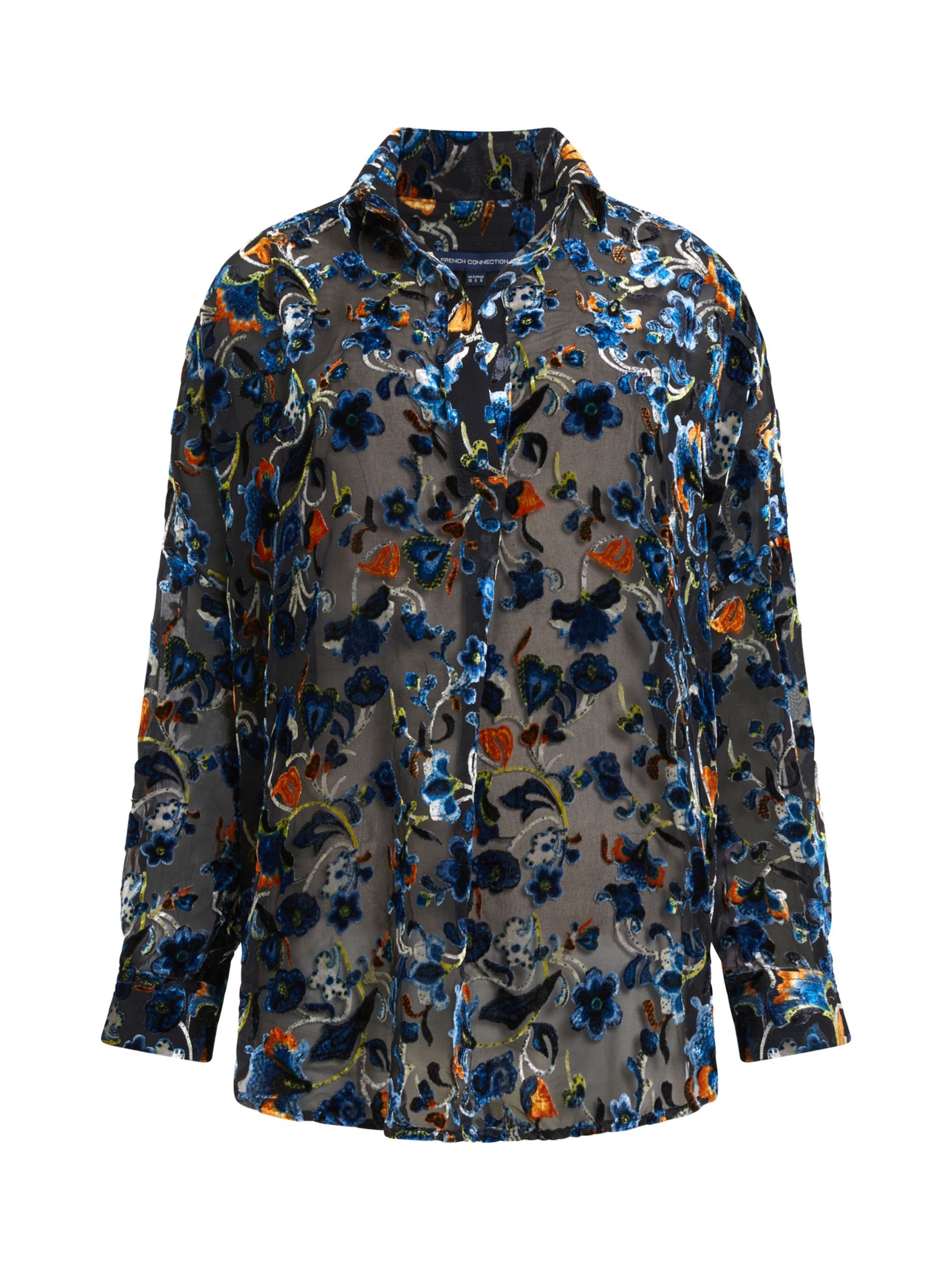 Buy French Connection Avery Burnout Popover, Black/Multi Online at johnlewis.com