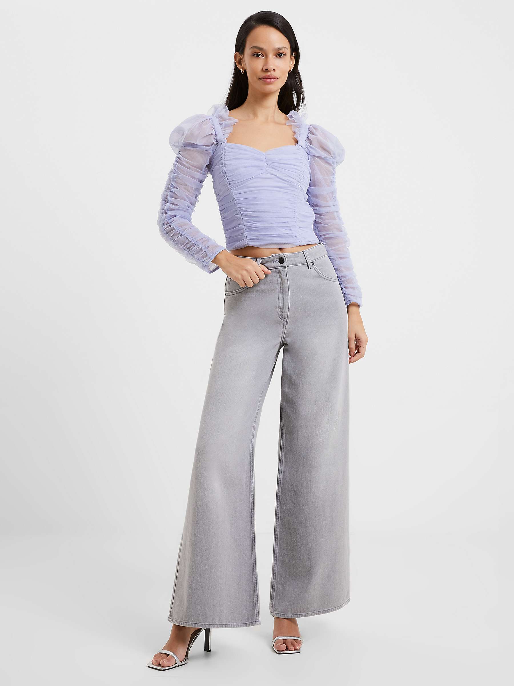 Buy French Connection Edrea Tulle Top, Cosmic Sky Online at johnlewis.com