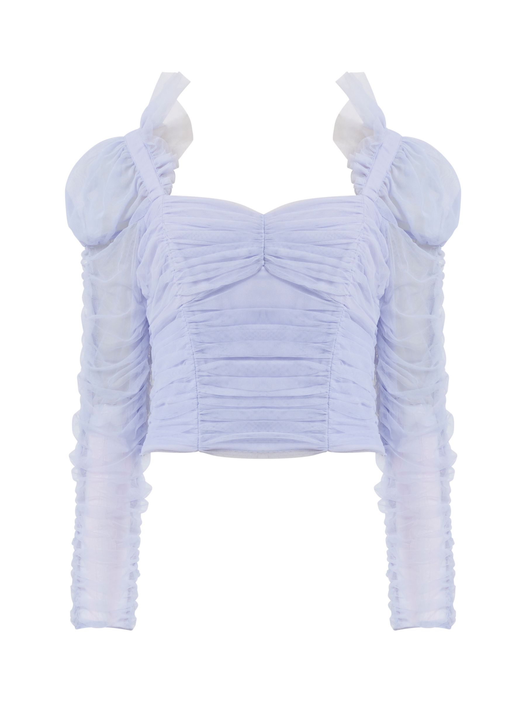 French Connection Edrea Tulle Top, Cosmic Sky at John Lewis & Partners