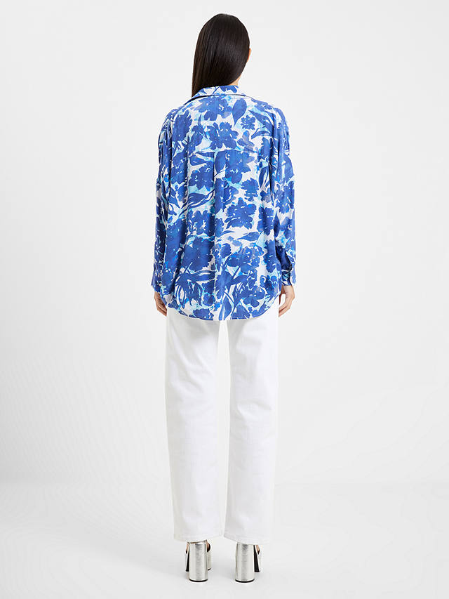 French Connection Bailee Delphine Popover Shirt, Blue Depths