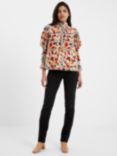 French Connection Avery Floral Embroidered High Neck Top