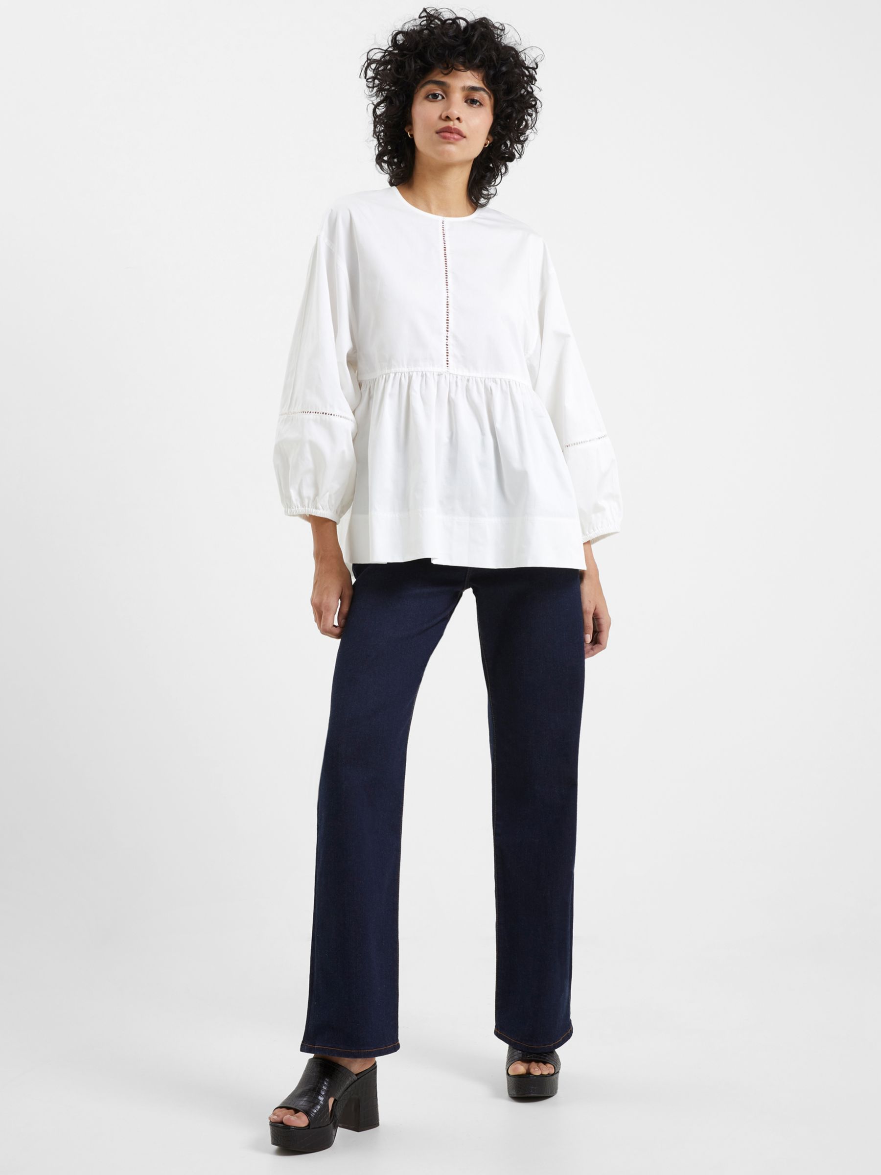 French Connection Sindey Cotton Top, Winter White, S