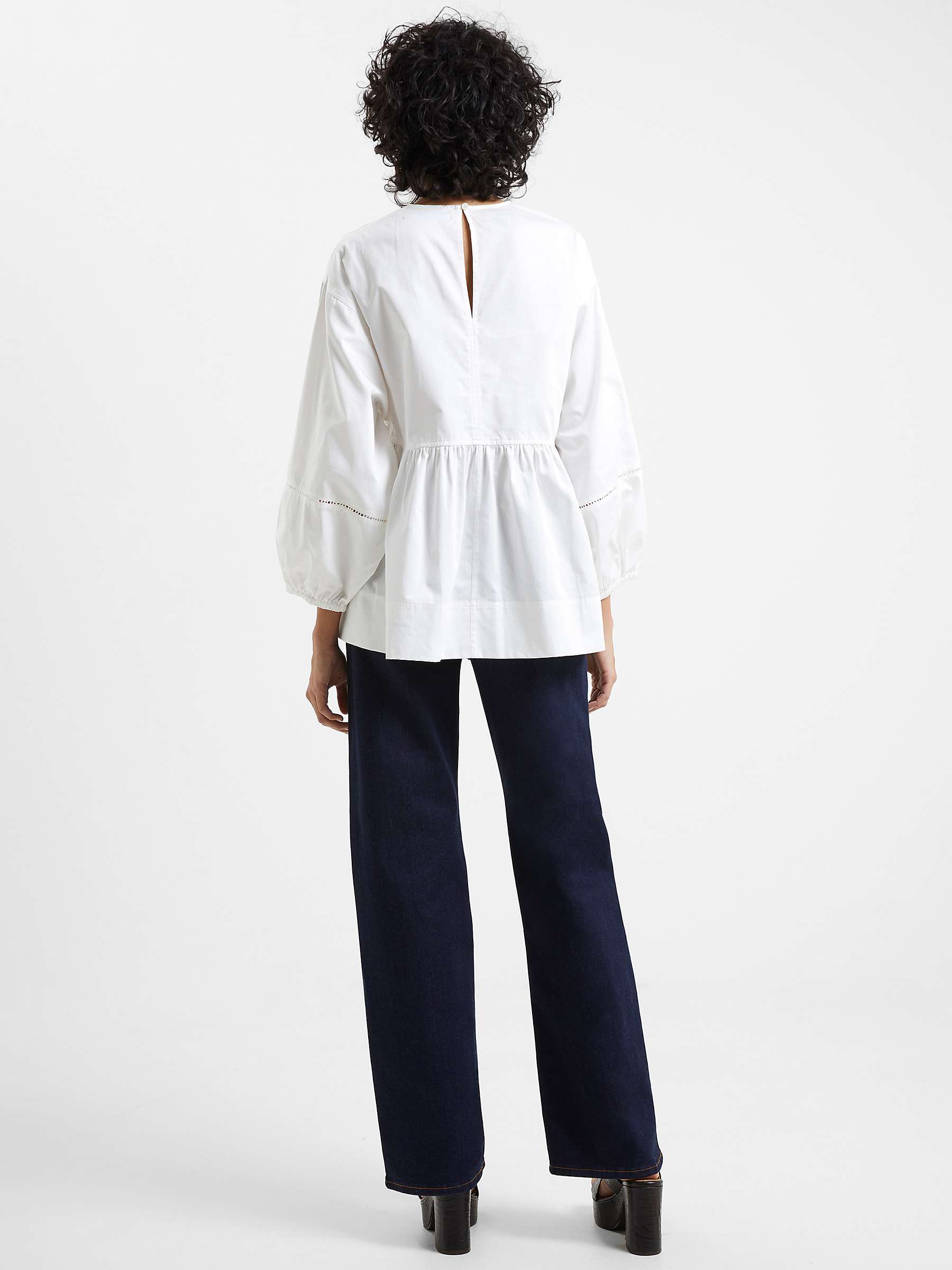 Buy French Connection Sindey Cotton Top, Winter White Online at johnlewis.com