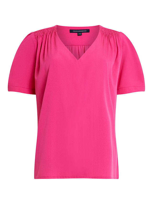 French Connection Light Crepe Top, Fuchsia