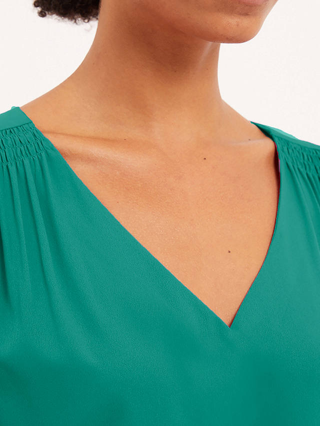 French Connection Light Crepe Top, Jaded Teal