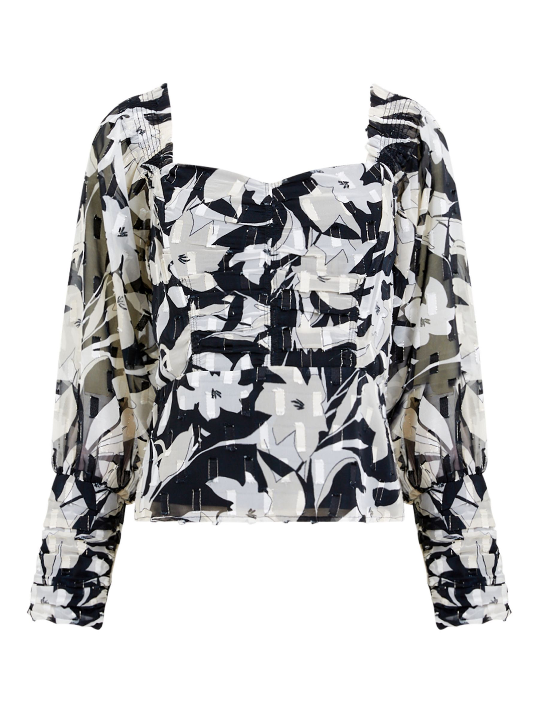 French Connection Ally Abstract Print Top, Blackout at John Lewis ...