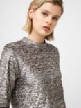 French Connection Adalynn Sequin Top, Gun Metal