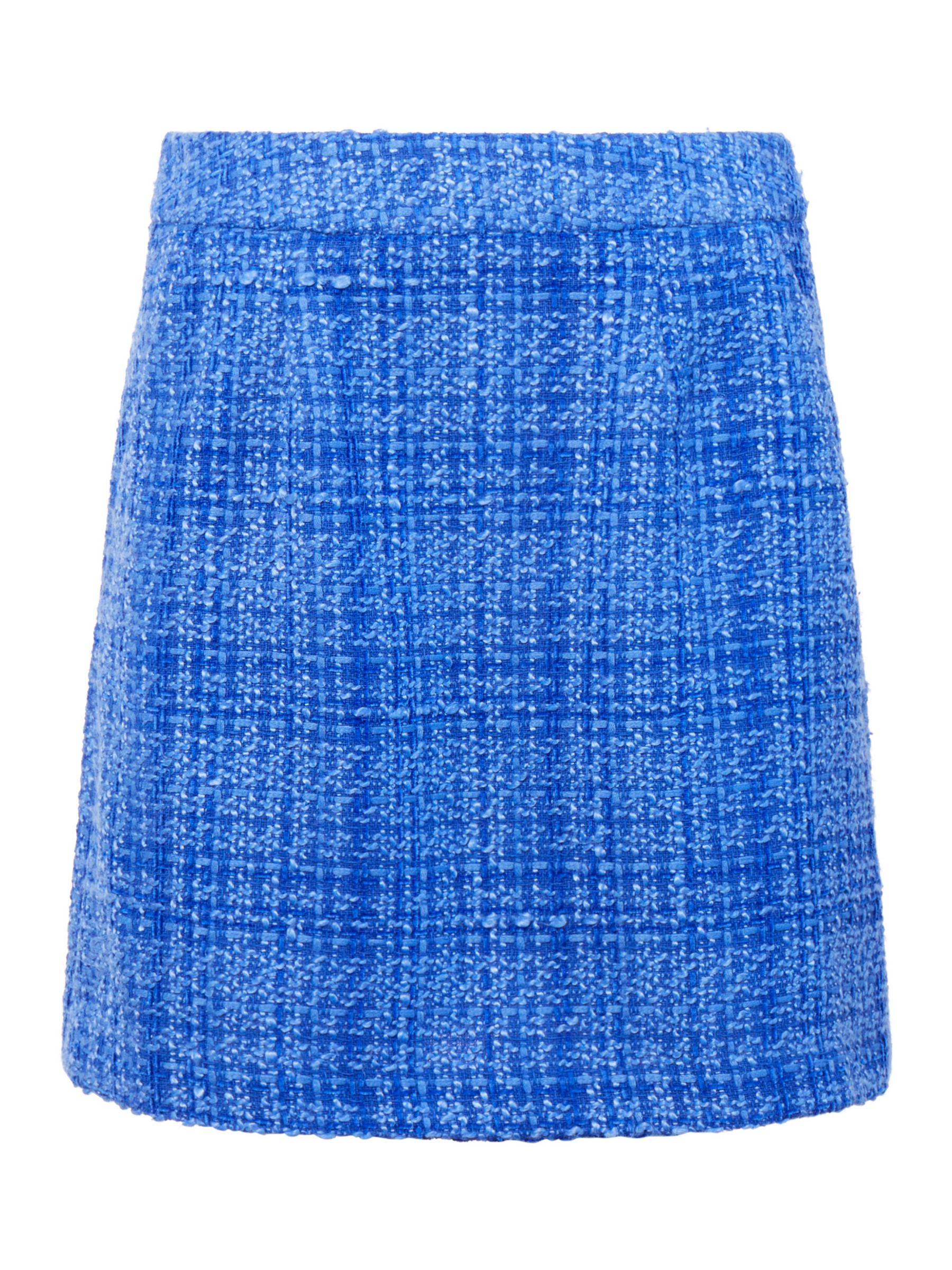 French Connection Azzurra Tweed Mini Skirt, Light Blue Depths, 16