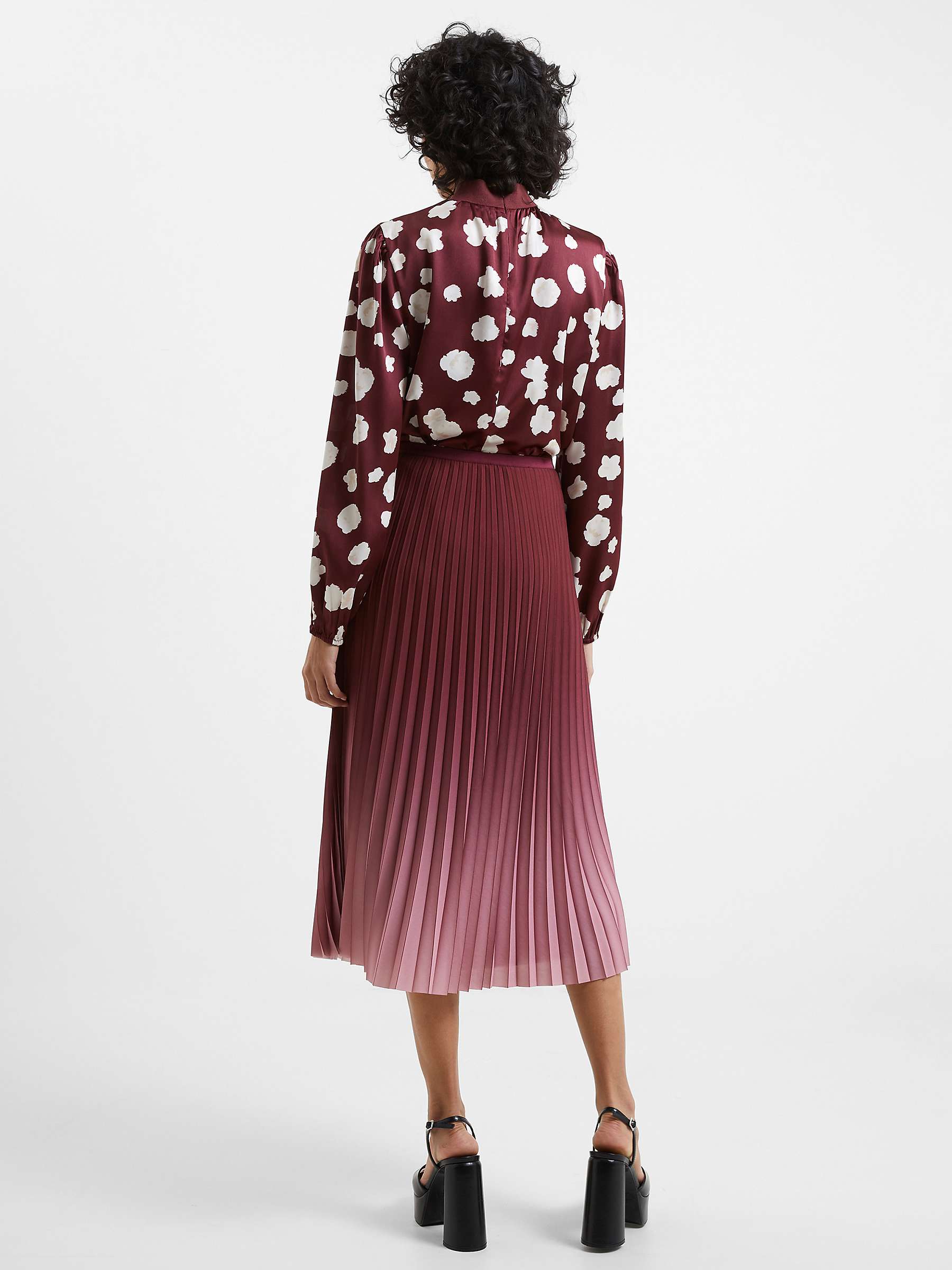 Buy French Connection Sunburst Ombre Midi Skirt, Bitter Choc/Foxglove Online at johnlewis.com