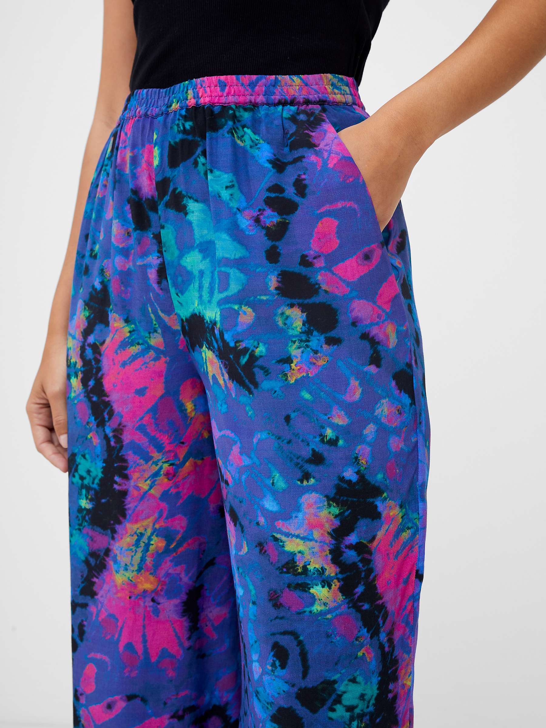 Buy French Connection Gabriella Delphine Wide Leg Trousers, Blue Depths Online at johnlewis.com