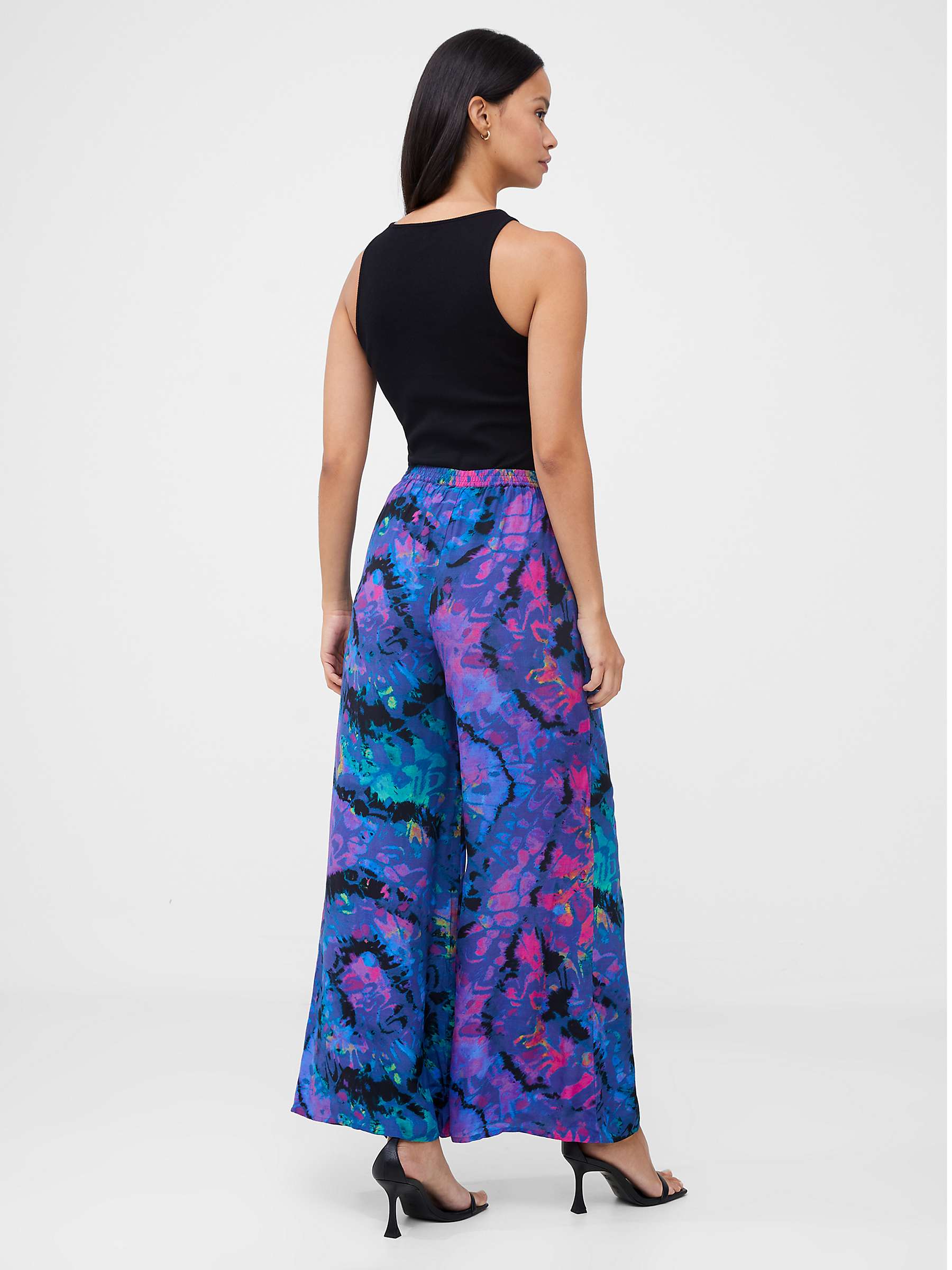 Buy French Connection Gabriella Delphine Wide Leg Trousers, Blue Depths Online at johnlewis.com