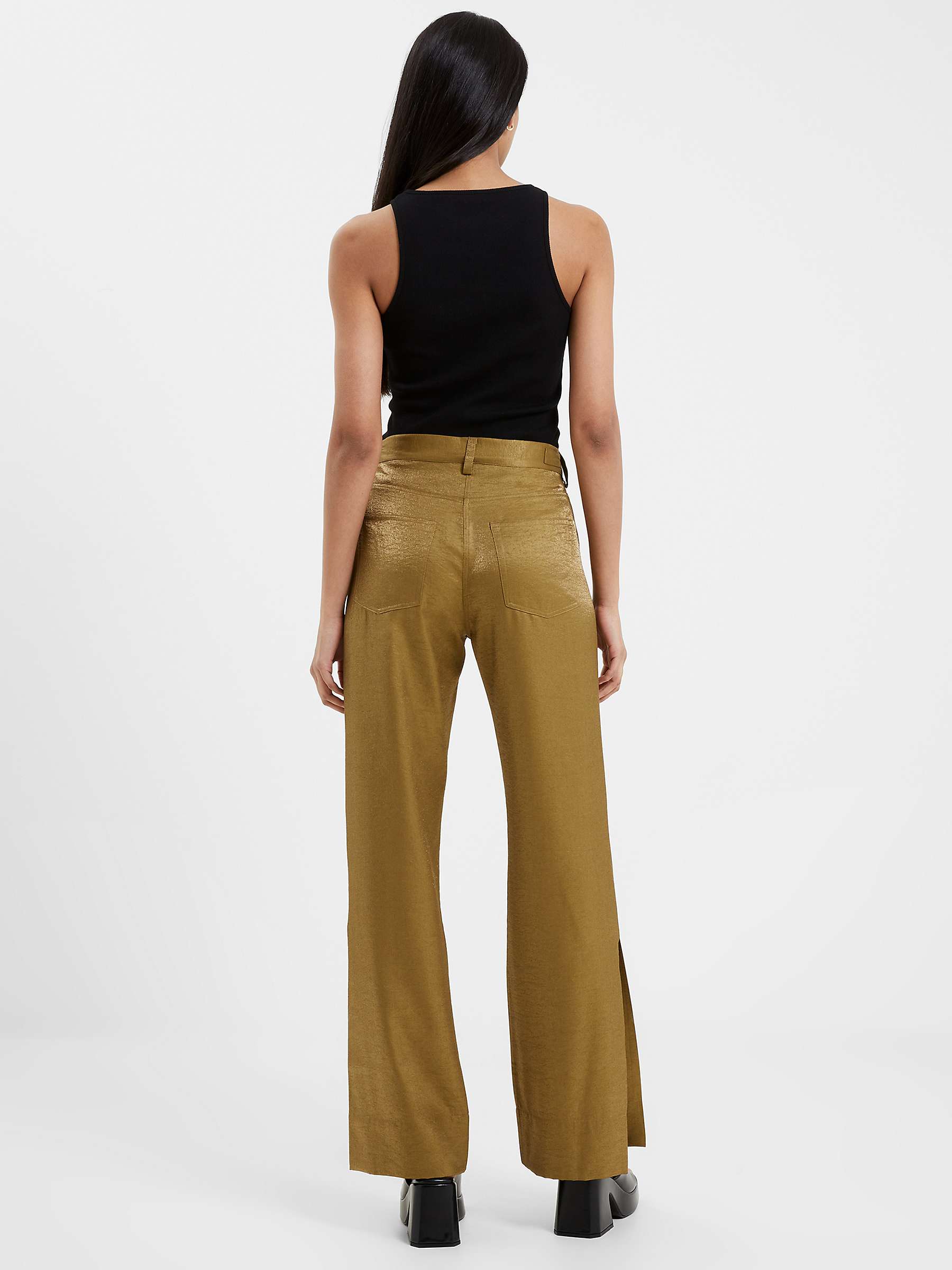 Buy French Connection Cammie Shimmer Trousers, Khaki Online at johnlewis.com
