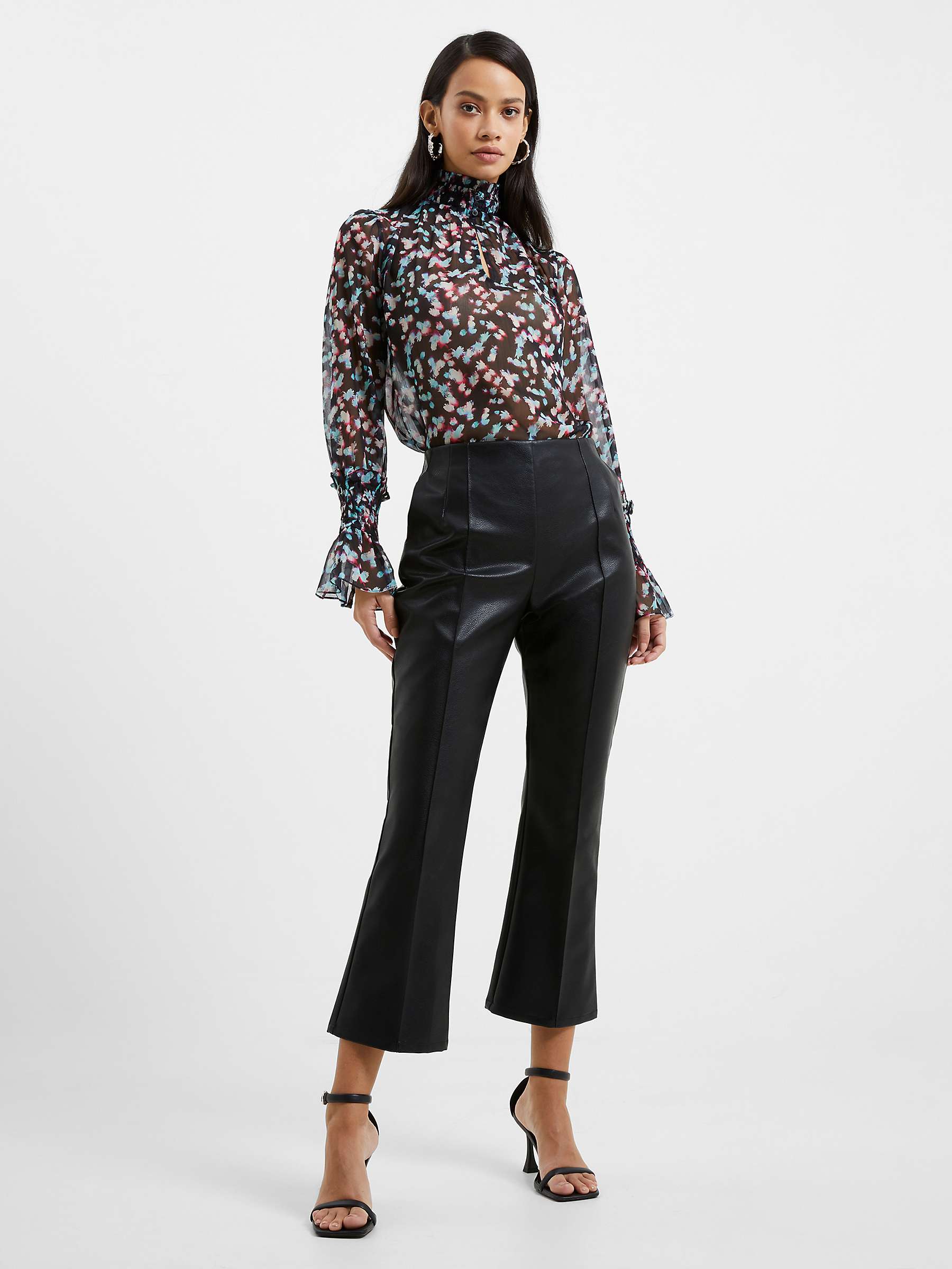 Buy French Connection Claudia PU Strech Trouser, Blackout Online at johnlewis.com