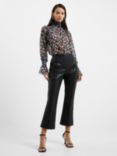 French Connection Claudia PU Strech Trouser, Blackout