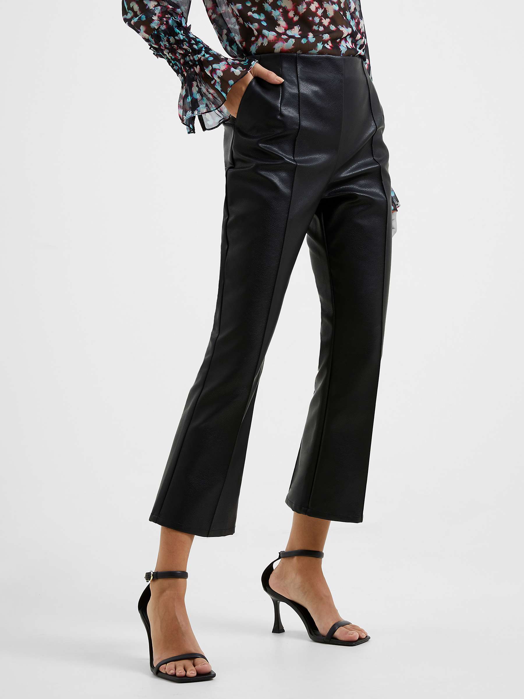 Buy French Connection Claudia PU Strech Trouser, Blackout Online at johnlewis.com