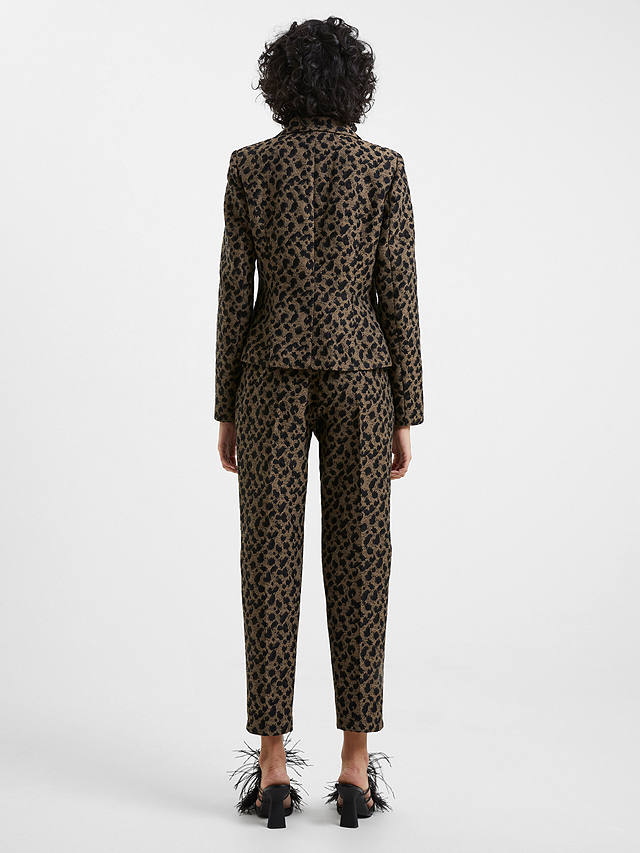 French Connection Estella Jacquard Trousers, Black/Brown