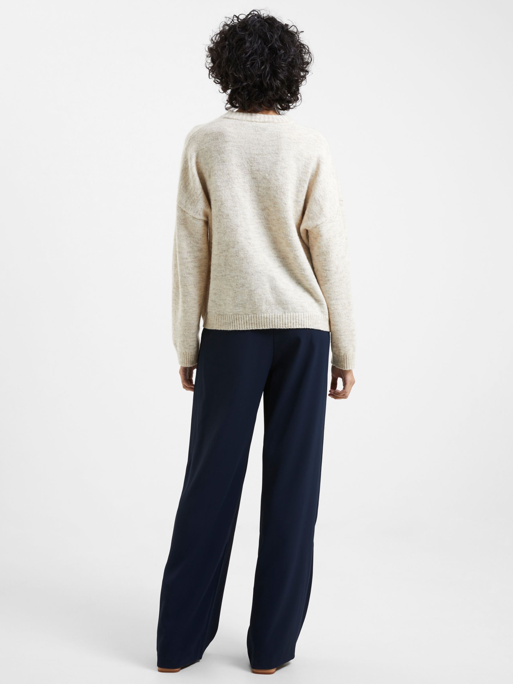 French Connection Harry Wide Leg Trousers, Marine at John Lewis & Partners