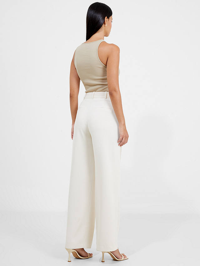 French Connection Harry Wide Leg Trousers, Classic Cream