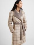French Connection Fran Wool Blend Belted Overcoat, Taupe, Taupe