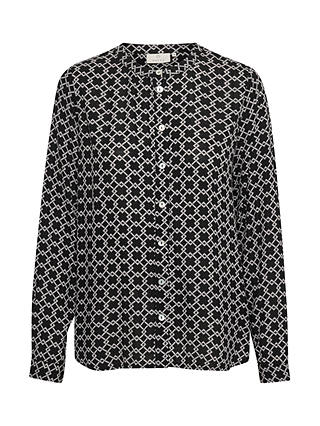 KAFFE Jaden Geometric Long Sleeve Shirt, Black/White, Black/White