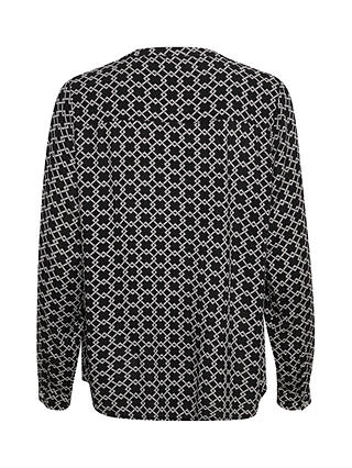 KAFFE Jaden Geometric Long Sleeve Shirt, Black/White, Black/White