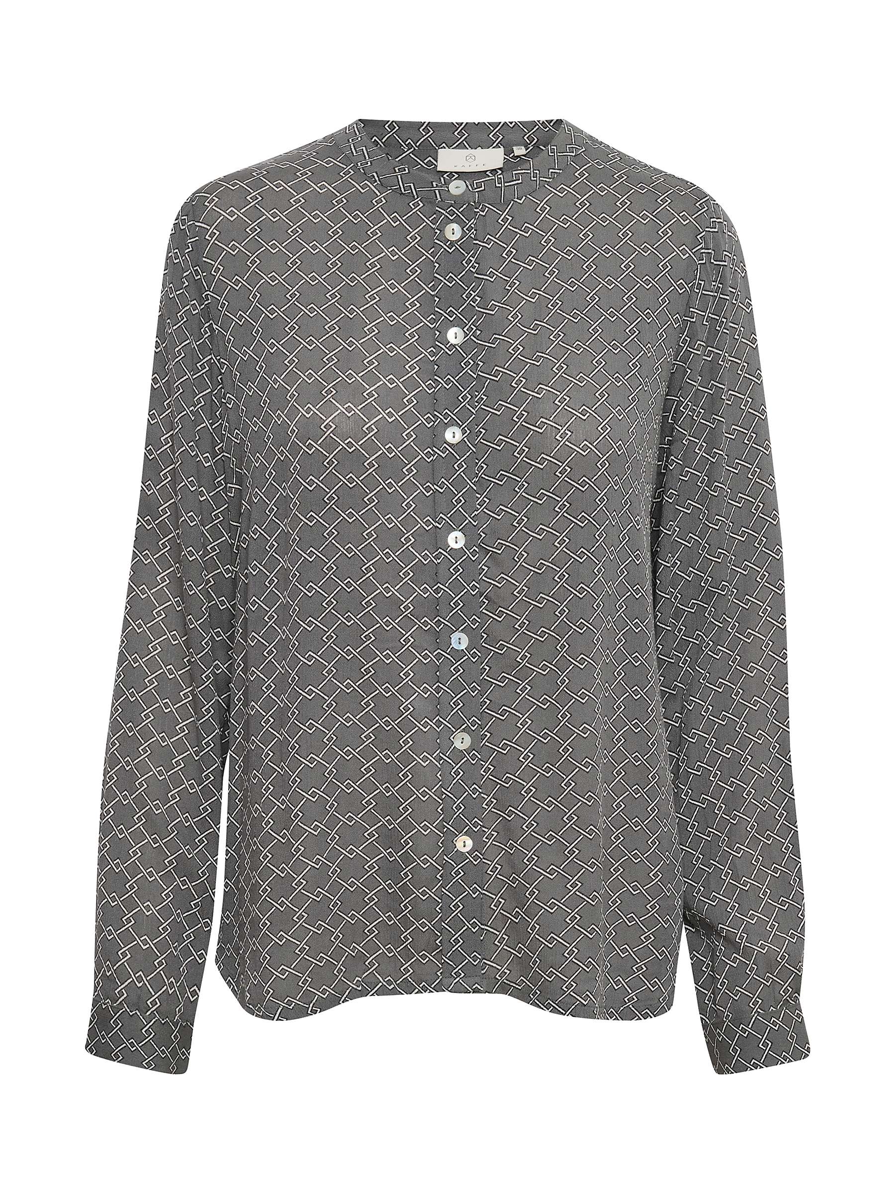 Buy KAFFE Jaden Geometric Long Sleeve Shirt, Black/White Online at johnlewis.com