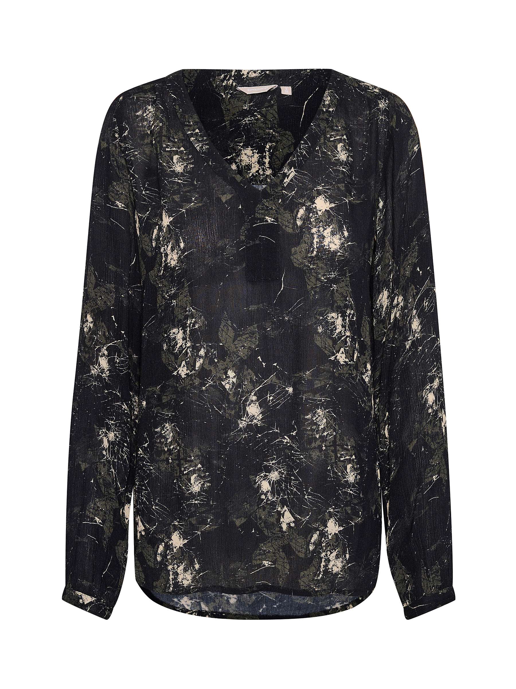 Buy KAFFE Alice Abstract Print Top, Black/Green Online at johnlewis.com