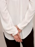 KAFFE Amber Plain Long Sleeve Blouse, Chalk