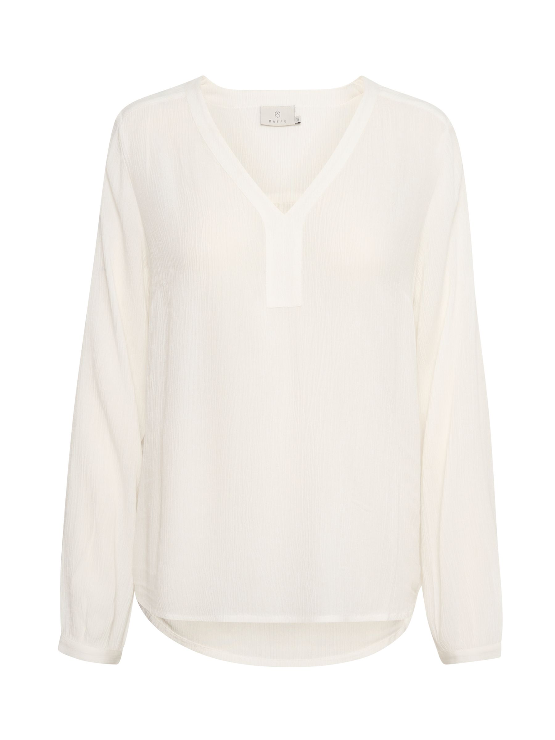 Buy KAFFE Amber Plain Long Sleeve Blouse, Chalk Online at johnlewis.com