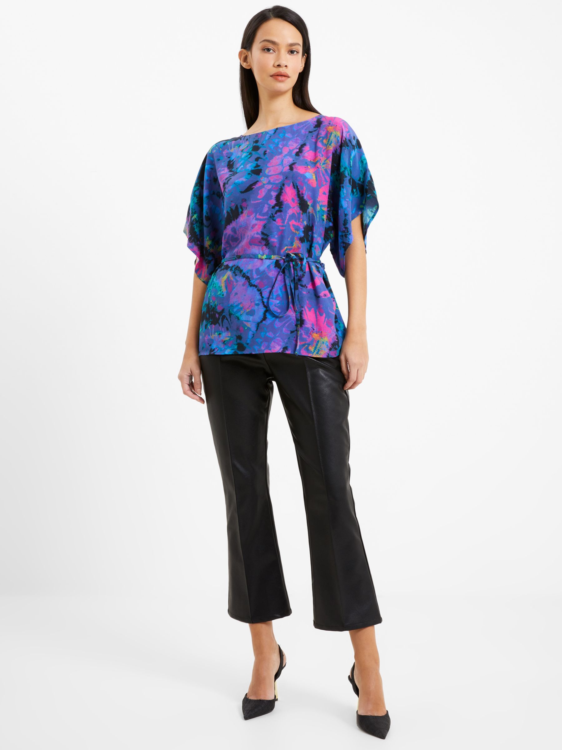 French Connection Gabriella Delph Top, Blue Depths at John Lewis & Partners