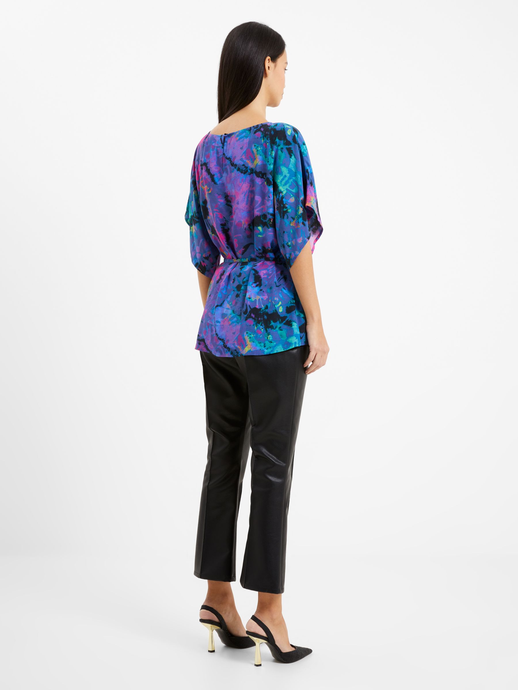 French Connection Gabriella Delph Top, Blue Depths at John Lewis & Partners