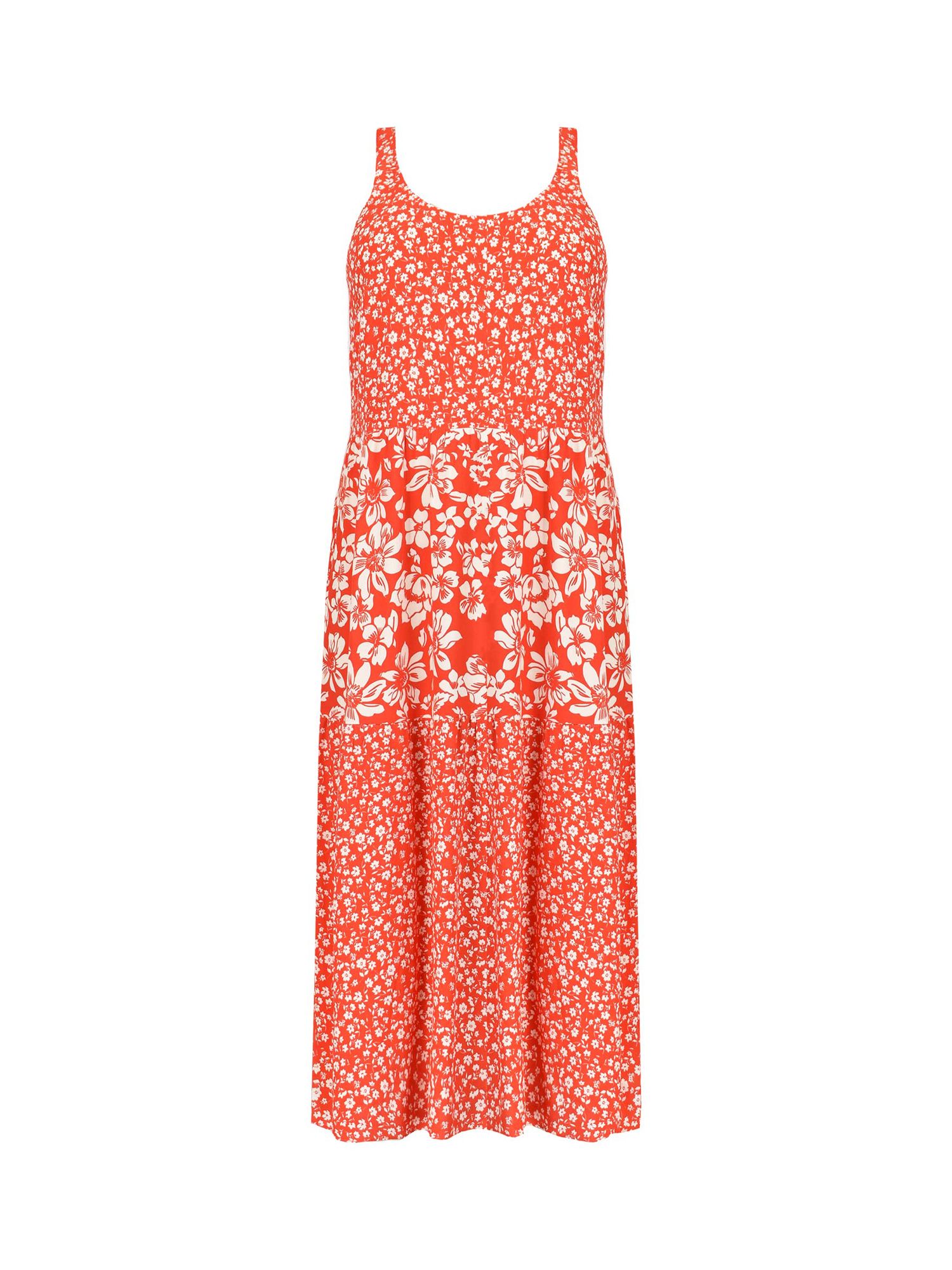 Live Unlimited Curve Ditsy Mix Midi Dress, Red/White at John Lewis ...