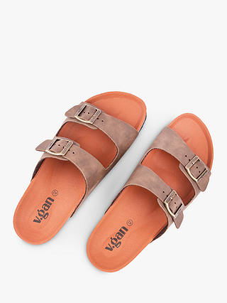 V.GAN Vegan Mango Double Strap Footbed Sandals, Tan