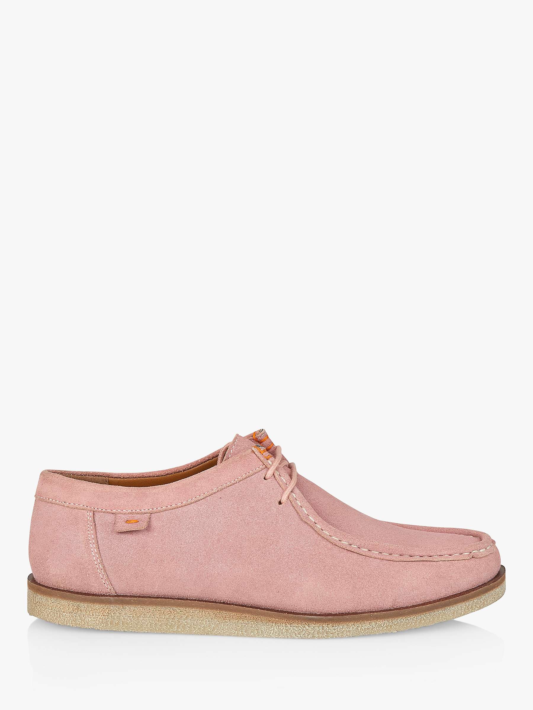Silver Street London Sydney Suede Moccasin Boots, Pink at John Lewis ...