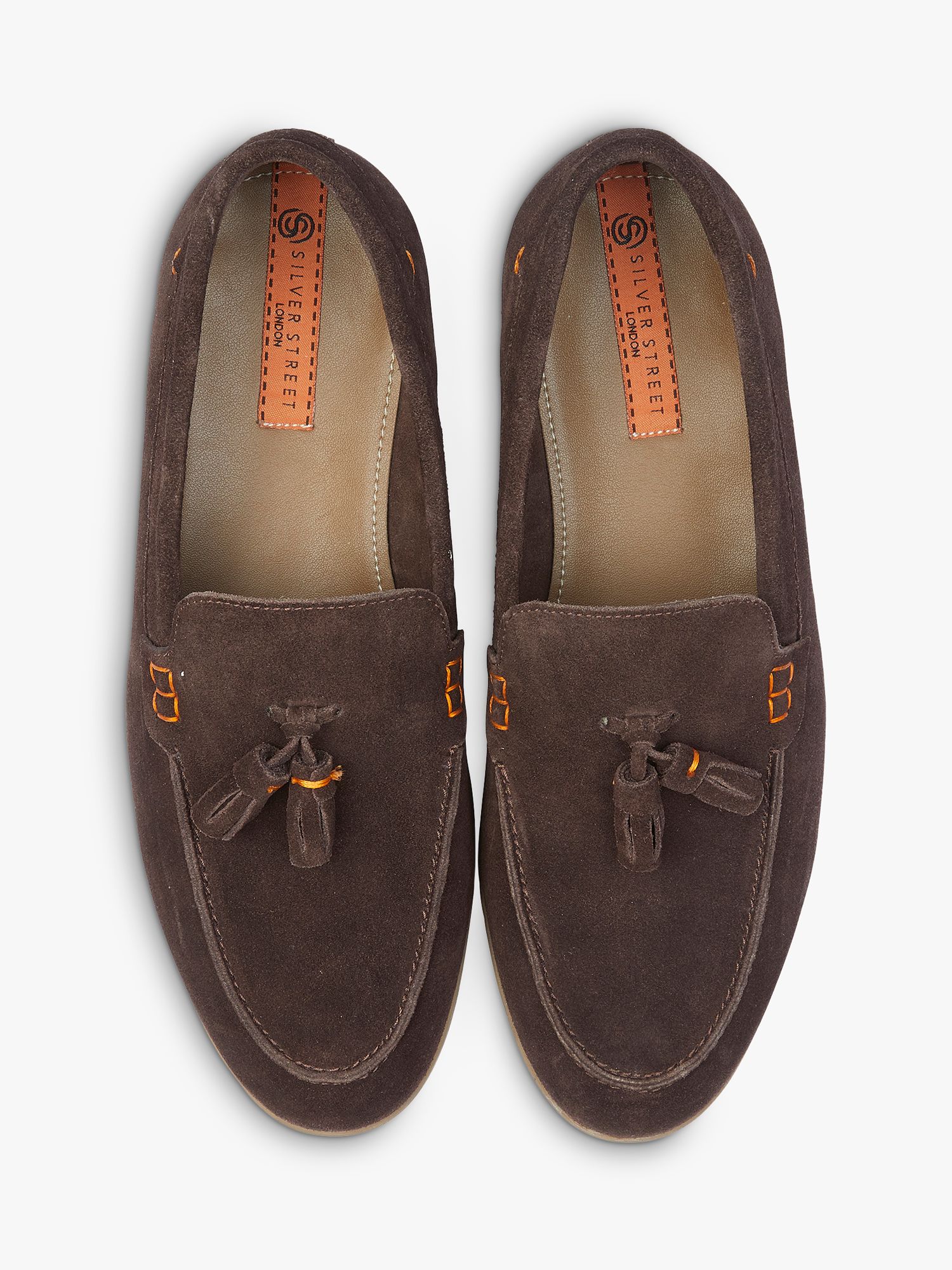 Silver Street London Wembley Suede Loafers, Brown, 7