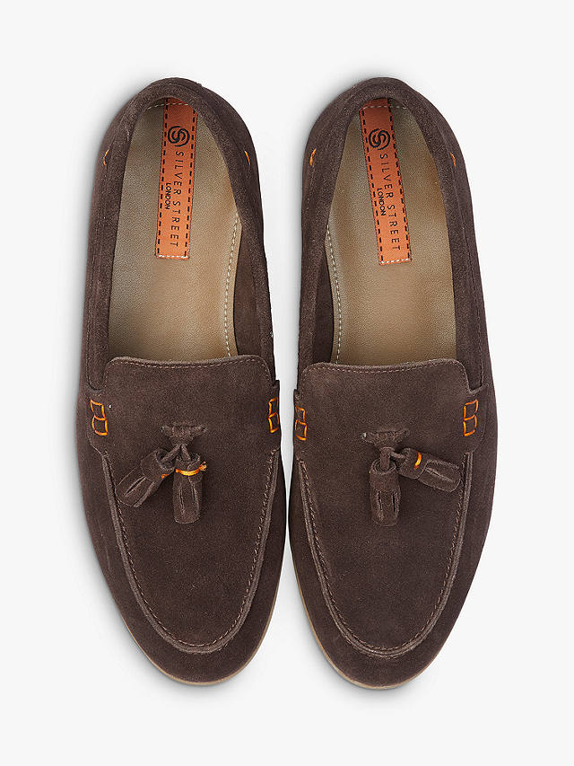 Silver Street London Wembley Suede Loafers, Brown
