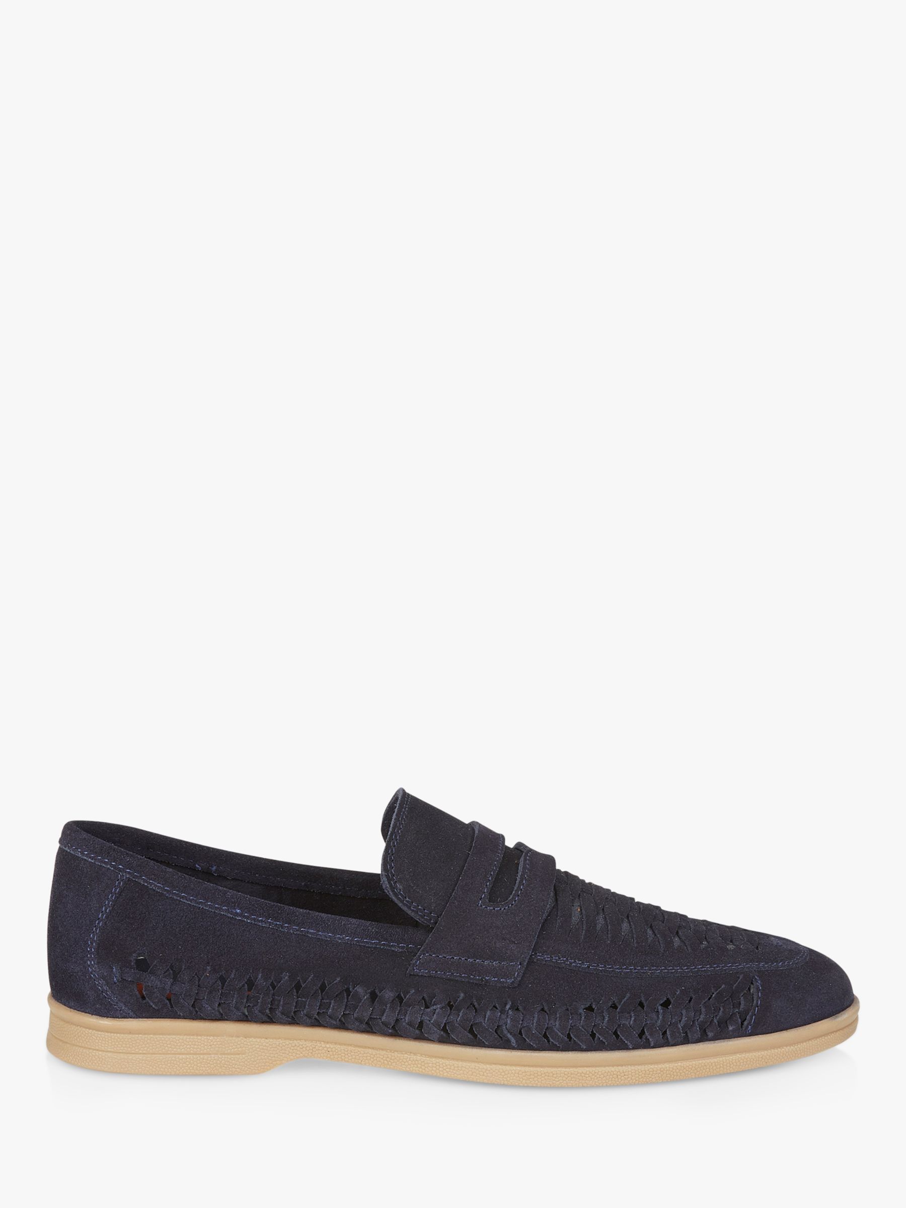 Silver Street London Perth Suede Loafers, Navy at John Lewis & Partners