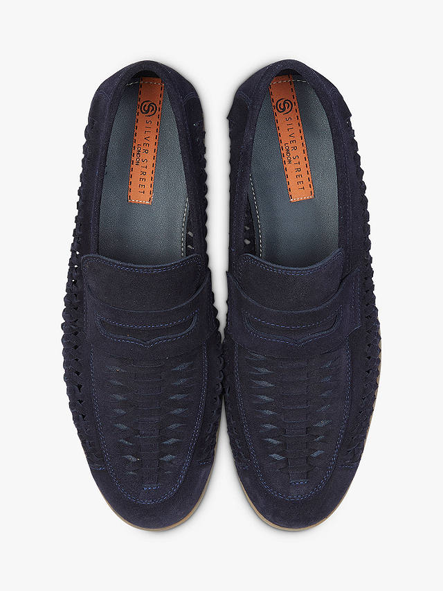 Silver Street London Perth Suede Loafers, Navy