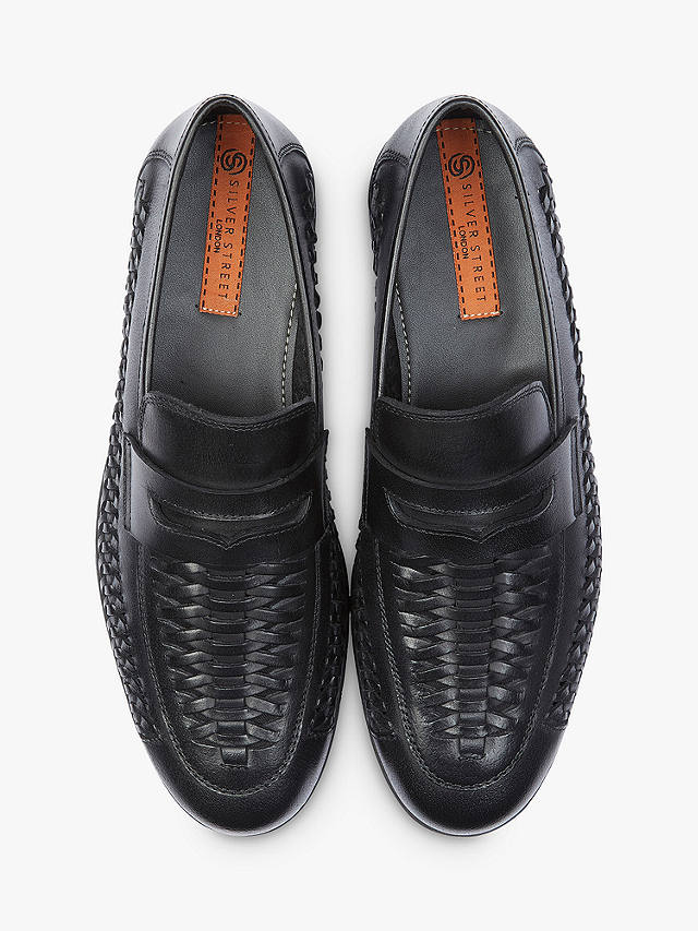 Silver Street London Perth Leather Loafers, Black