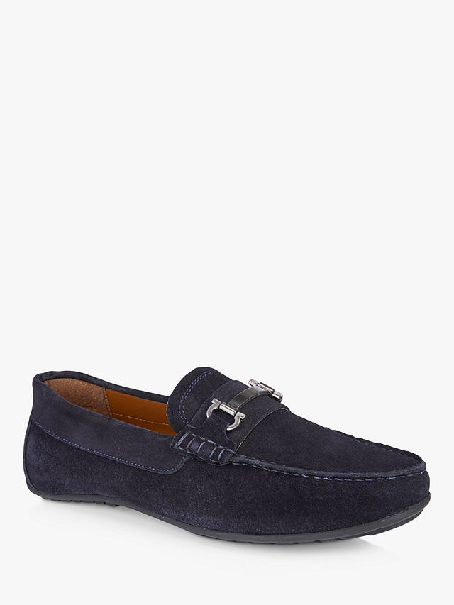 Silver Street London Austin Suede Loafers, Navy at John Lewis & Partners